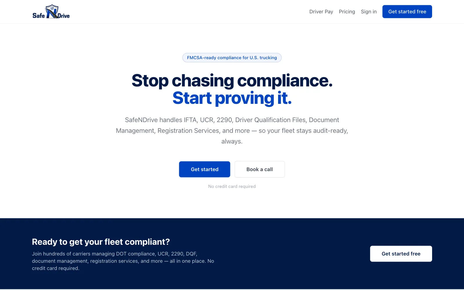 safeNdrive homepage: Stop chasing compliance. Start proving it.